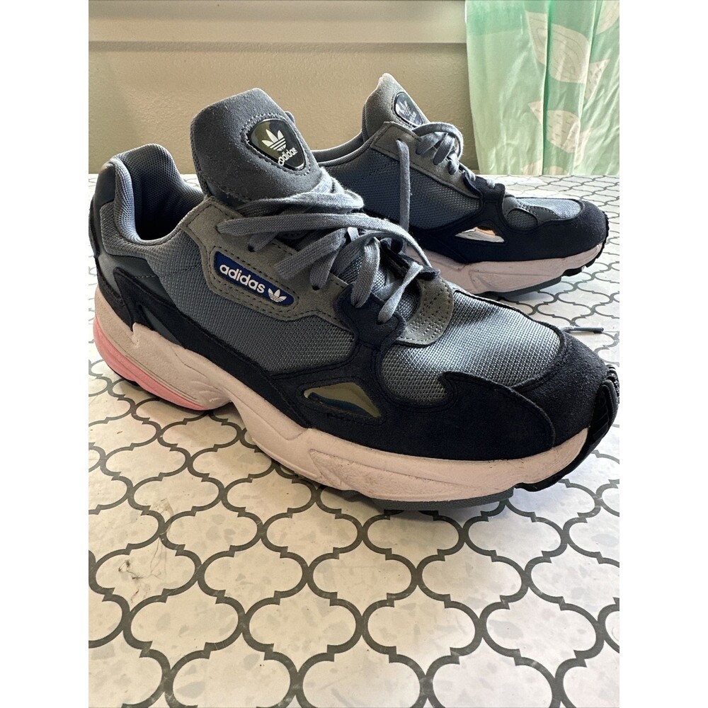 Adidas Falcon Running Shoes 9 M Blue Suede Women’s